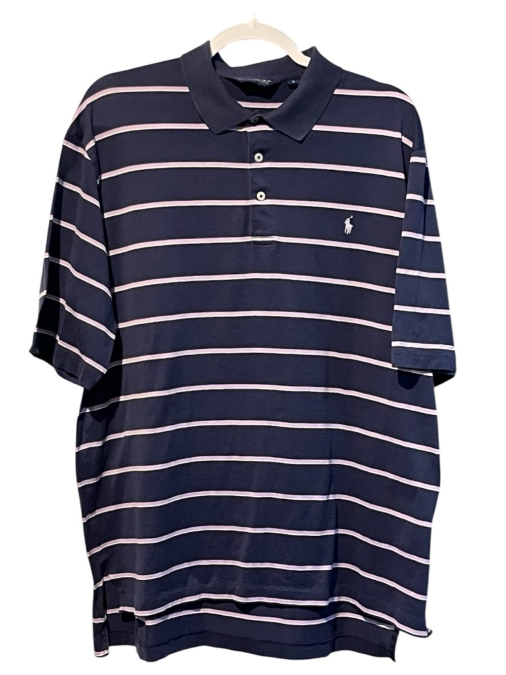 Ralph Lauren Polo Golf Navy Purple White Stripe Polo 100% Pima Cotton
Polo Large